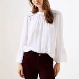 Loft White Long sleeve Blouse